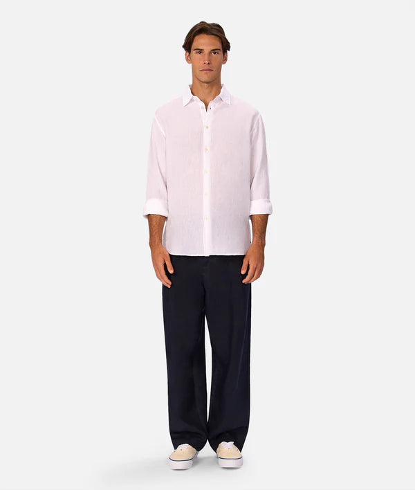 INDUSTRIE - The St Martins Long Sleeve Linen Shirt - Winter White