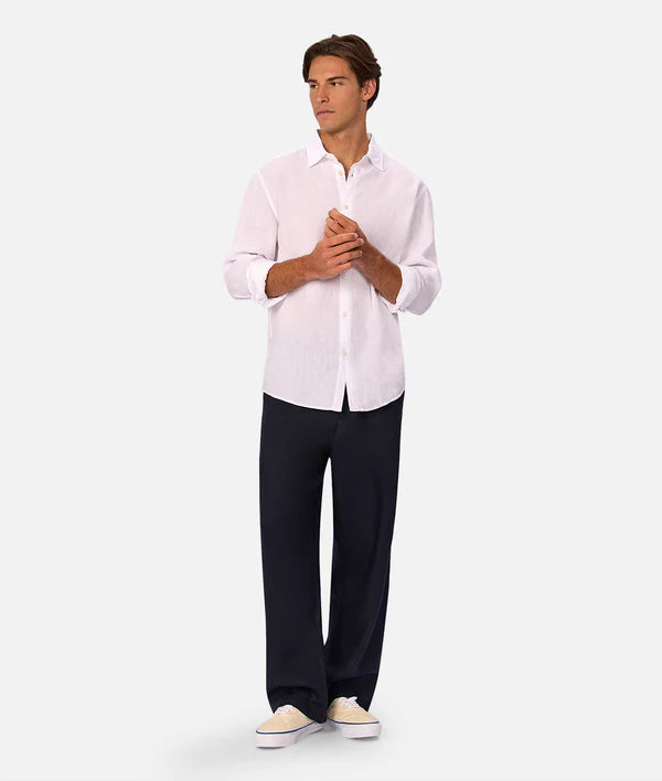 INDUSTRIE - The St Martins Long Sleeve Linen Shirt - Winter White
