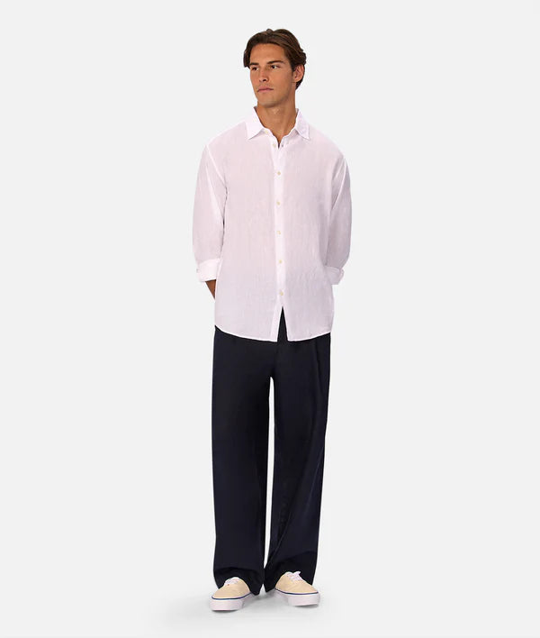 INDUSTRIE - The St Martins Long Sleeve Linen Shirt - Winter White