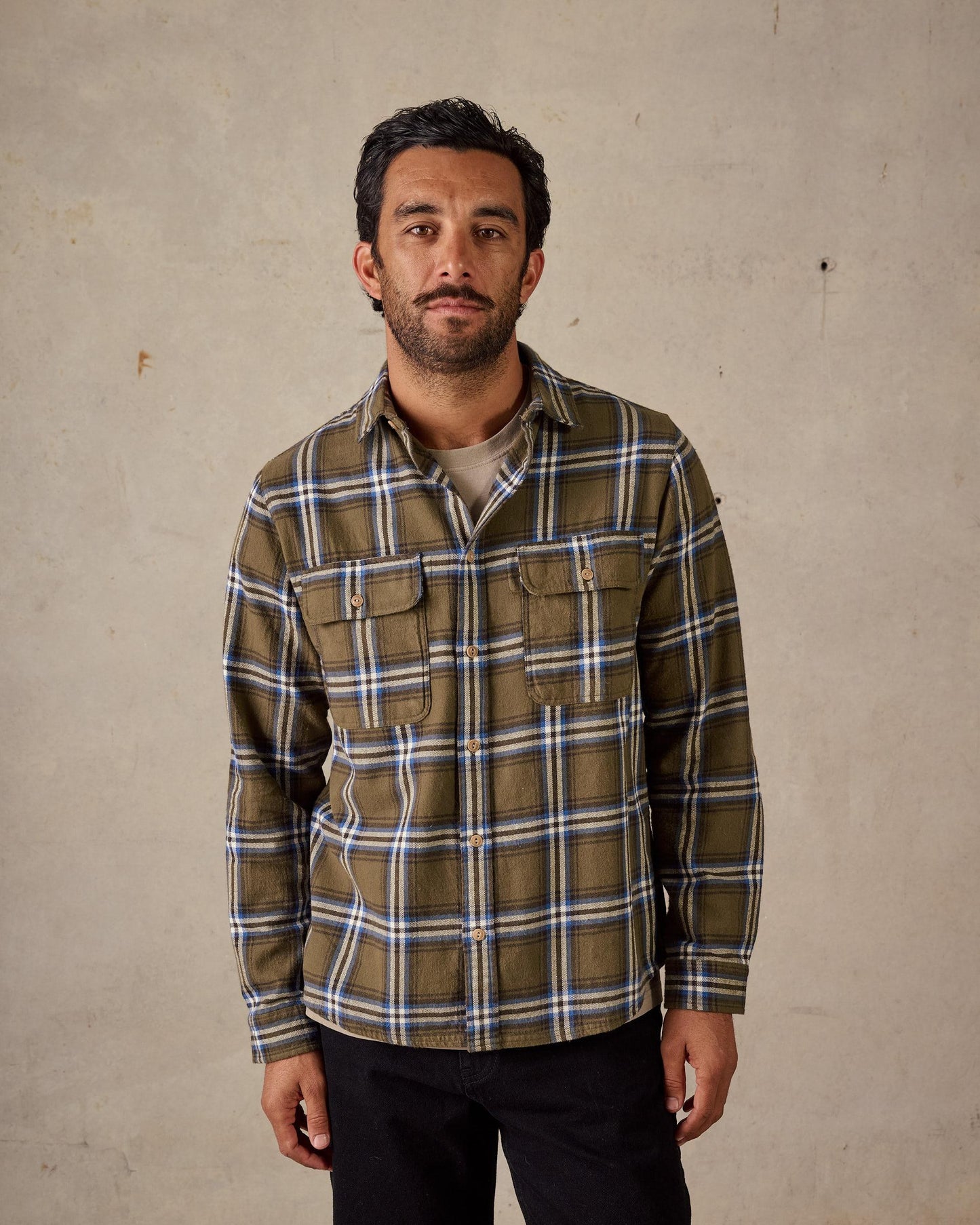 McTAVISH -Twin Pocket Flannel Shirt - GREEN MULTI