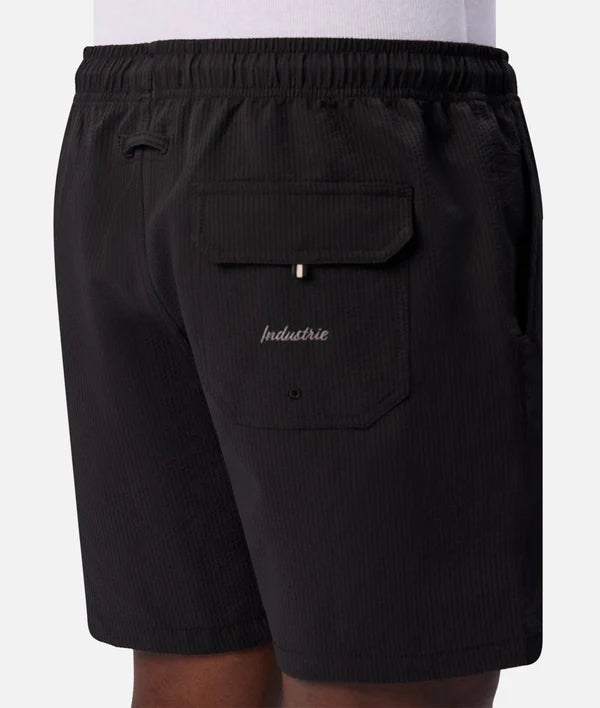INDUSTRIE - The New Seersucker Swim Short - BLACK