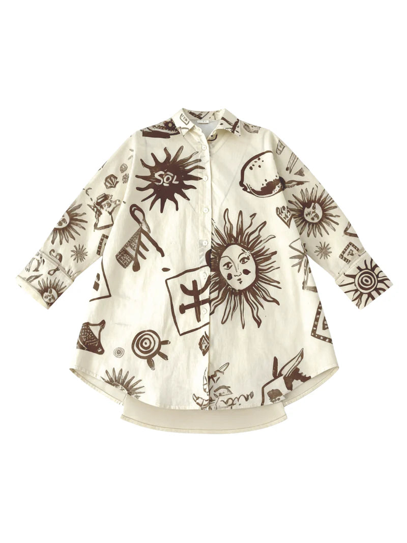 JUAN & ME - Nacida Shirt Juanita Print Cream
