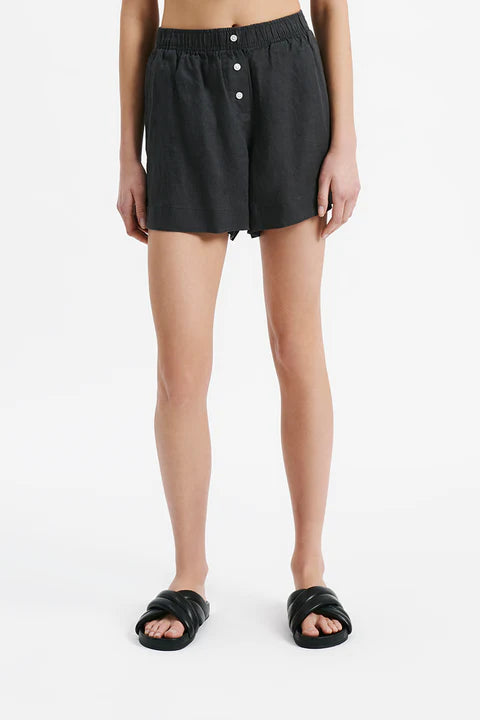 NUDE LUCY - Lounge Linen Short - COAL