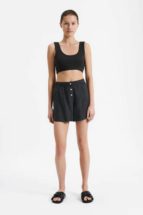 NUDE LUCY - Lounge Linen Short - COAL