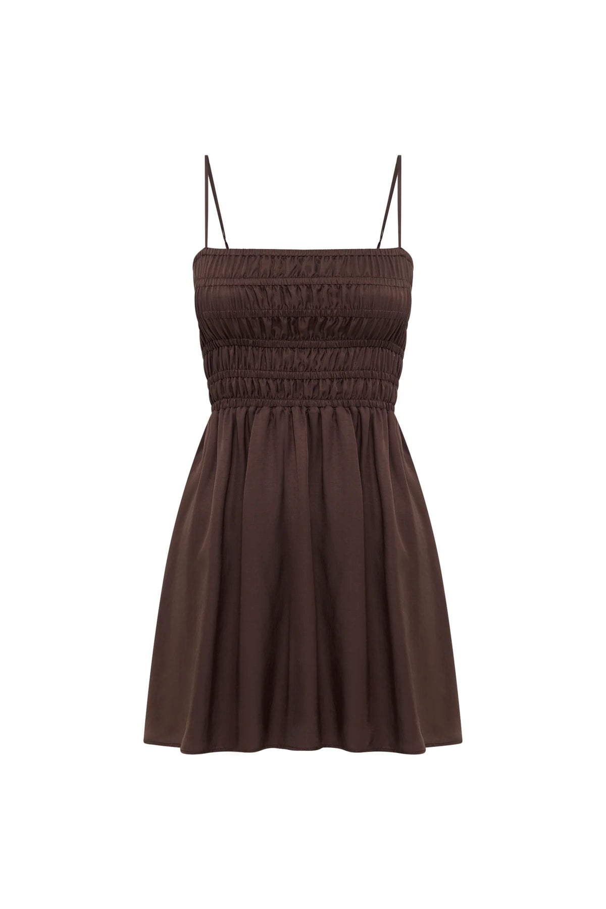NUDE LUCY - JASLYNN TENCEL MINI DRESS - CHOCOLATE