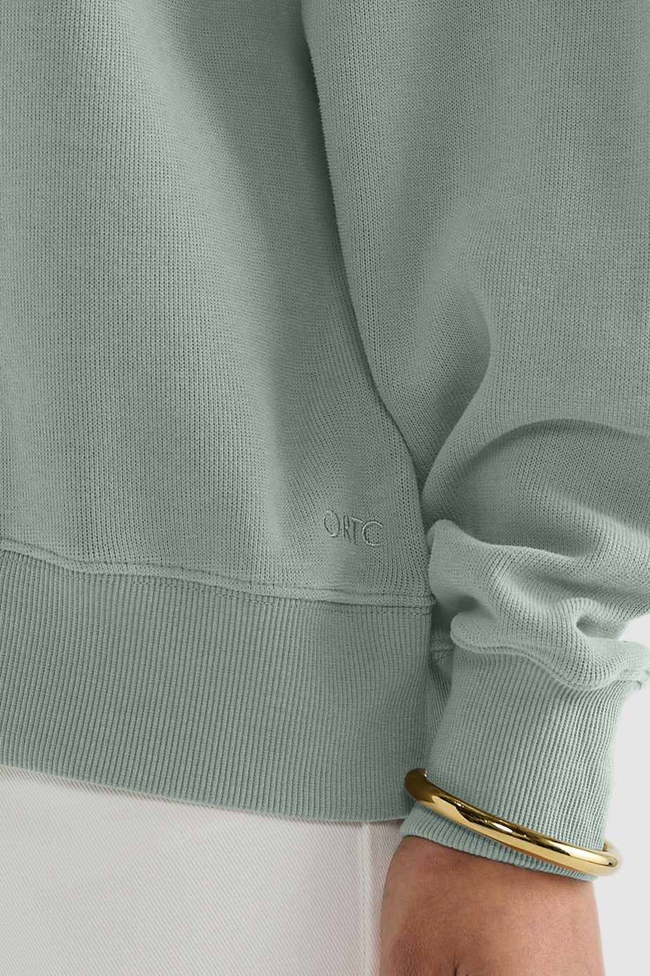 ORTC - Ava Ribbed Quarter Zip - Eucalyptus