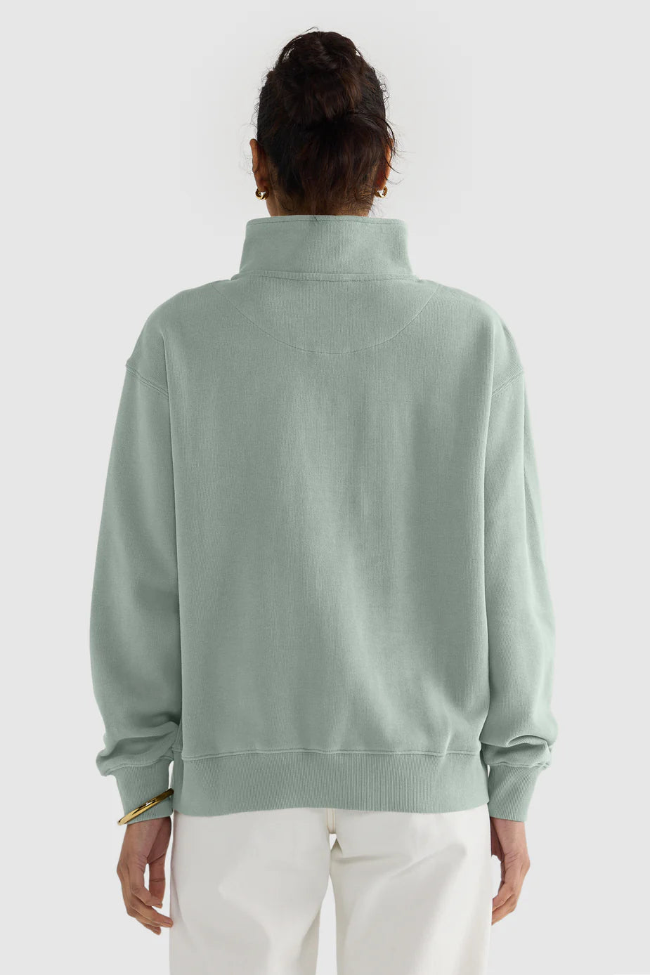 ORTC - Ava Ribbed Quarter Zip - Eucalyptus
