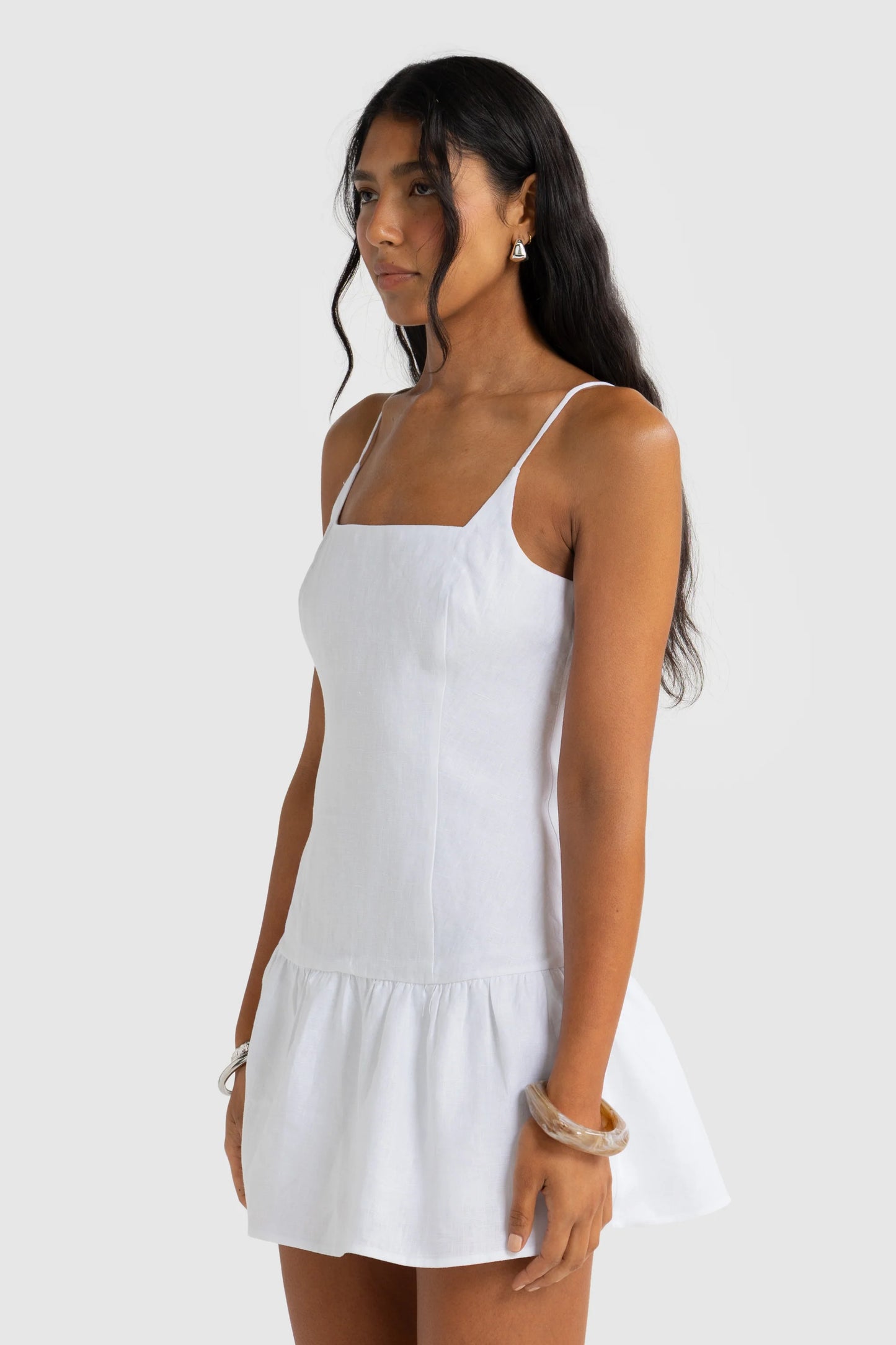 ORTC - Celine Linen Mini Dress - White
