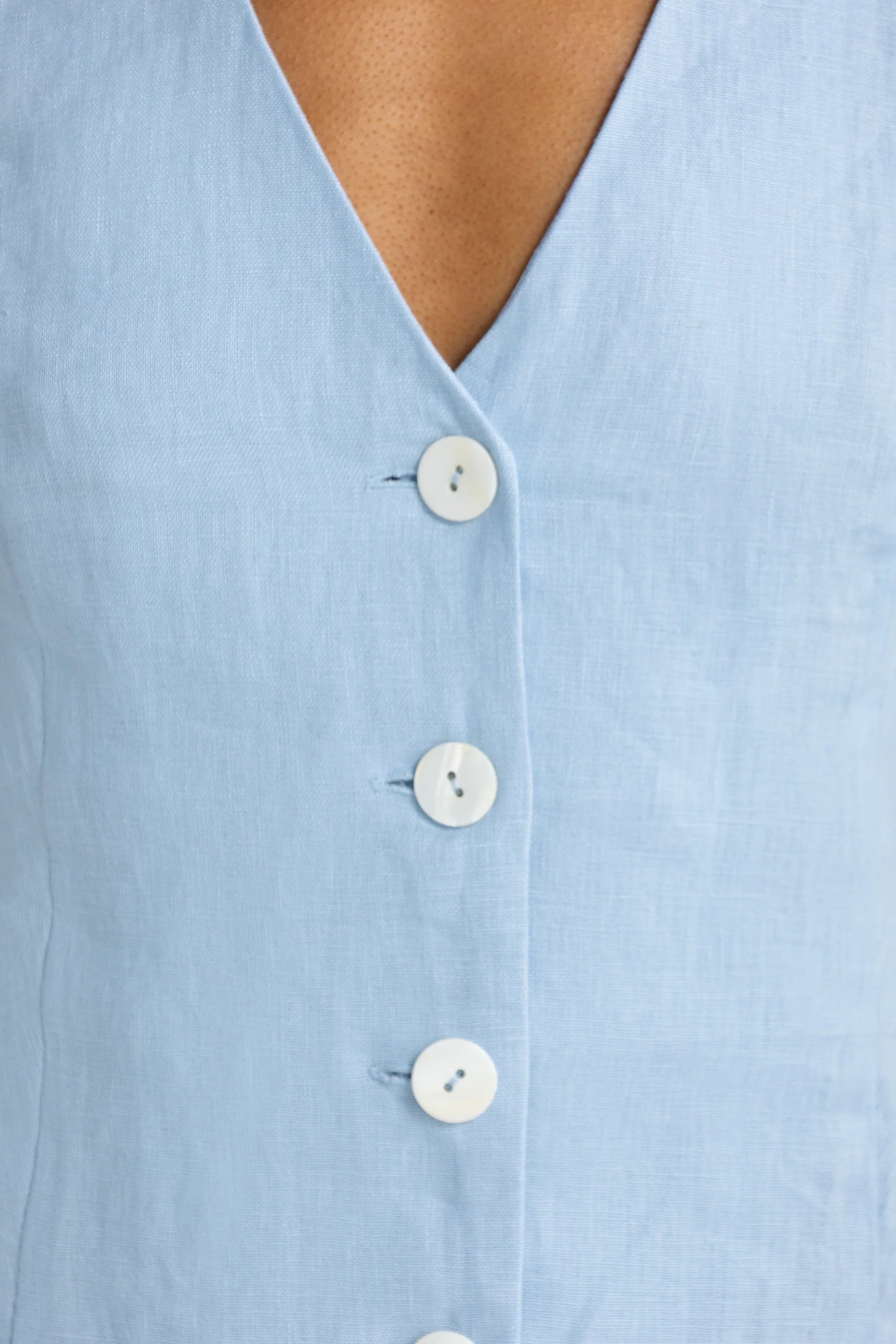 ORTC - Koda Linen Mini Dress - Powder Blue
