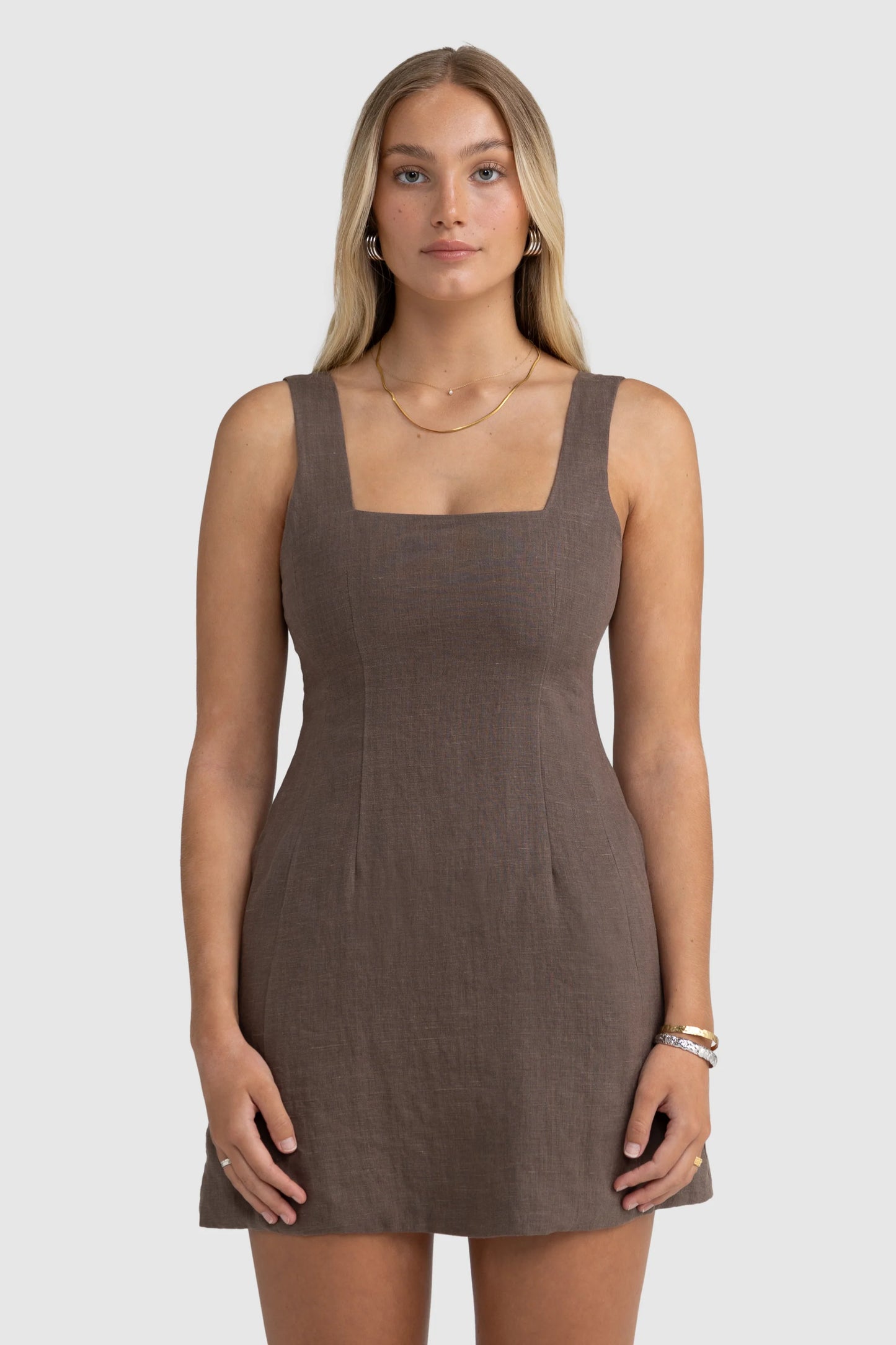 ORTC - Zoey Linen Mini Dress - BARK