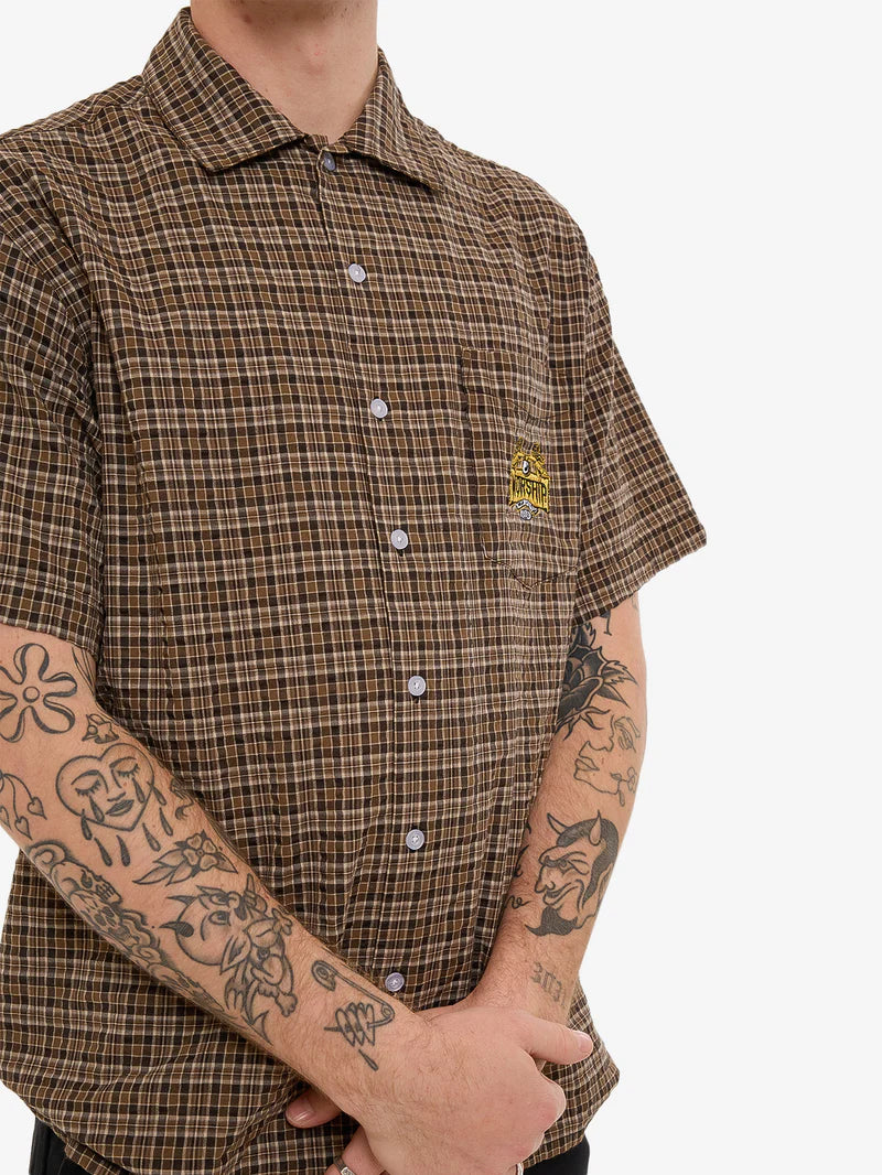 WORSHIP - Lavish Short Sleeve Shirt - BROWN