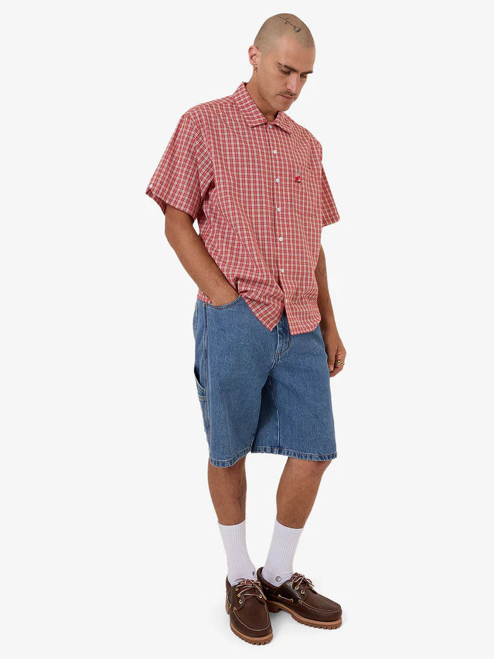 WORSHIP - Glazed And Confused Short Sleeve Shirt - Cherry Red