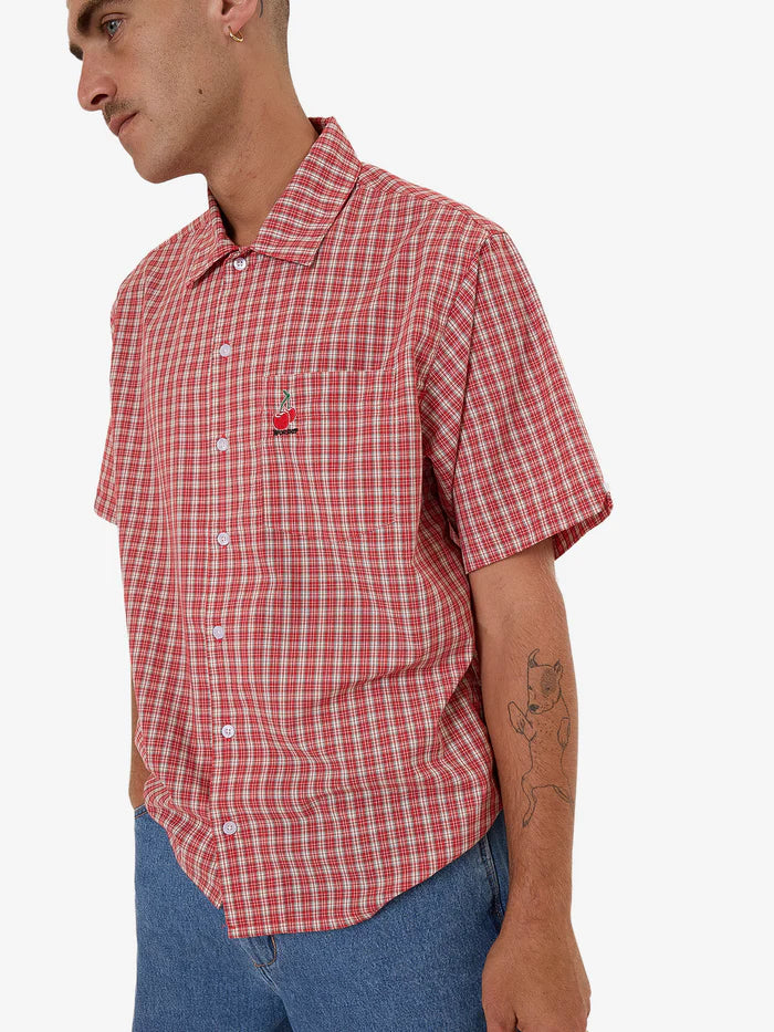 WORSHIP - Glazed And Confused Short Sleeve Shirt - Cherry Red