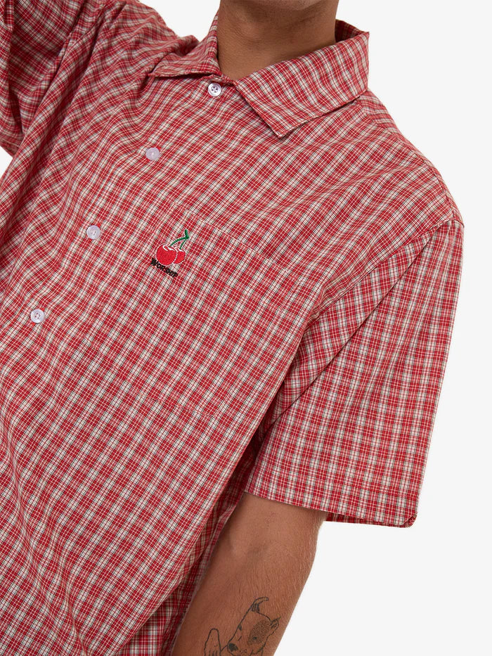 WORSHIP - Glazed And Confused Short Sleeve Shirt - Cherry Red