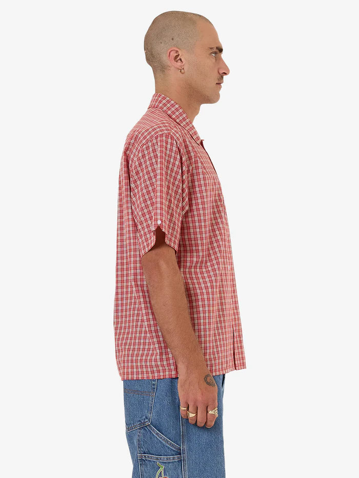 WORSHIP - Glazed And Confused Short Sleeve Shirt - Cherry Red