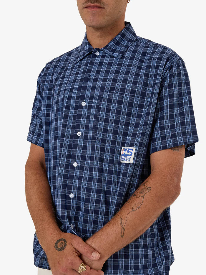 WORSHIP - Removal Short Sleeve Shirt - Bell Air Blue