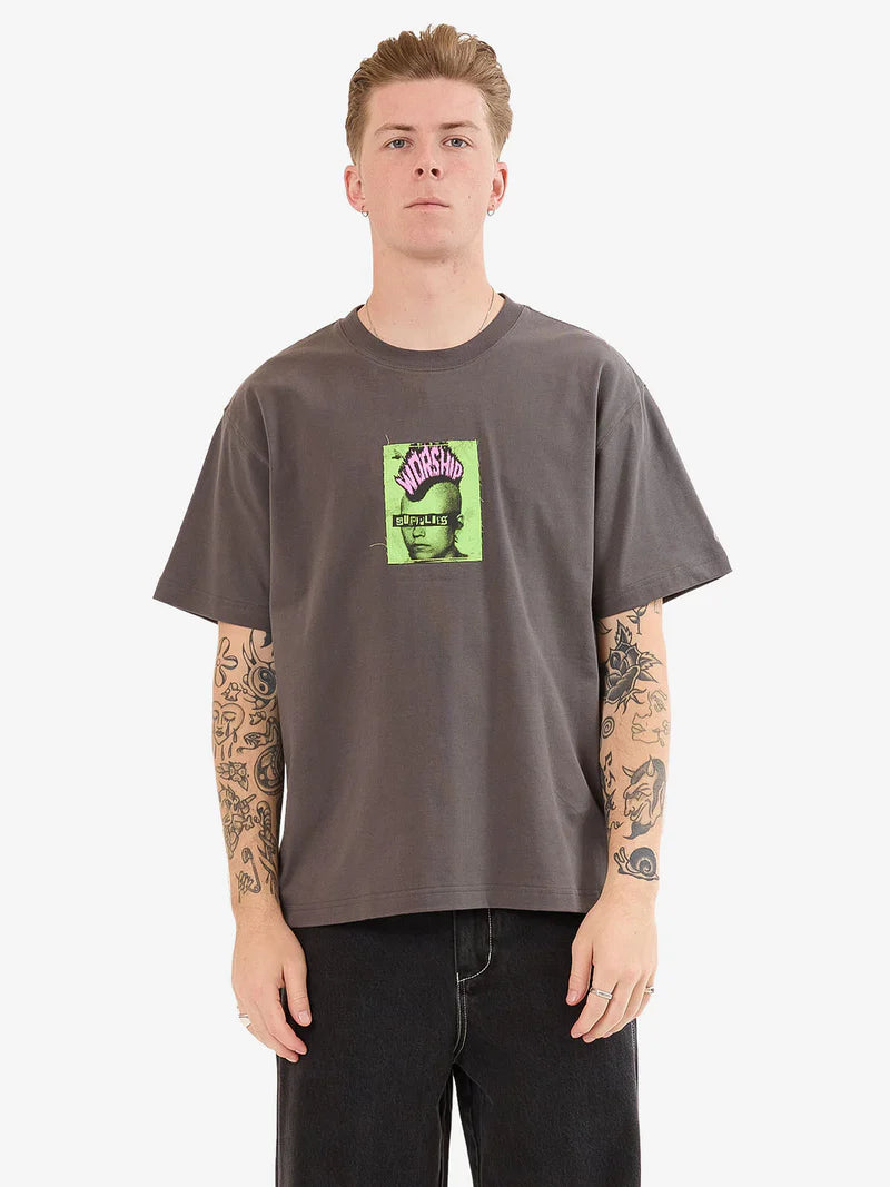 WORSHIP -Lil Mo Tee - WORN BLACK