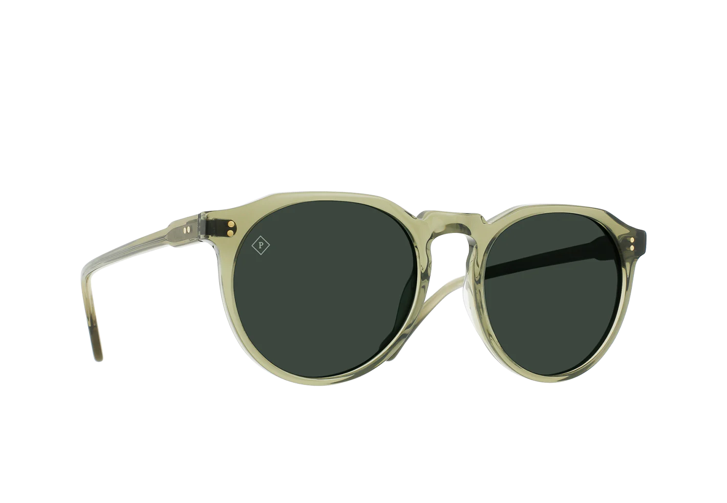 RAEN - Remmy Unisex Retro Round Sunglasses - CAMBRIA / GREEN POLARIZED