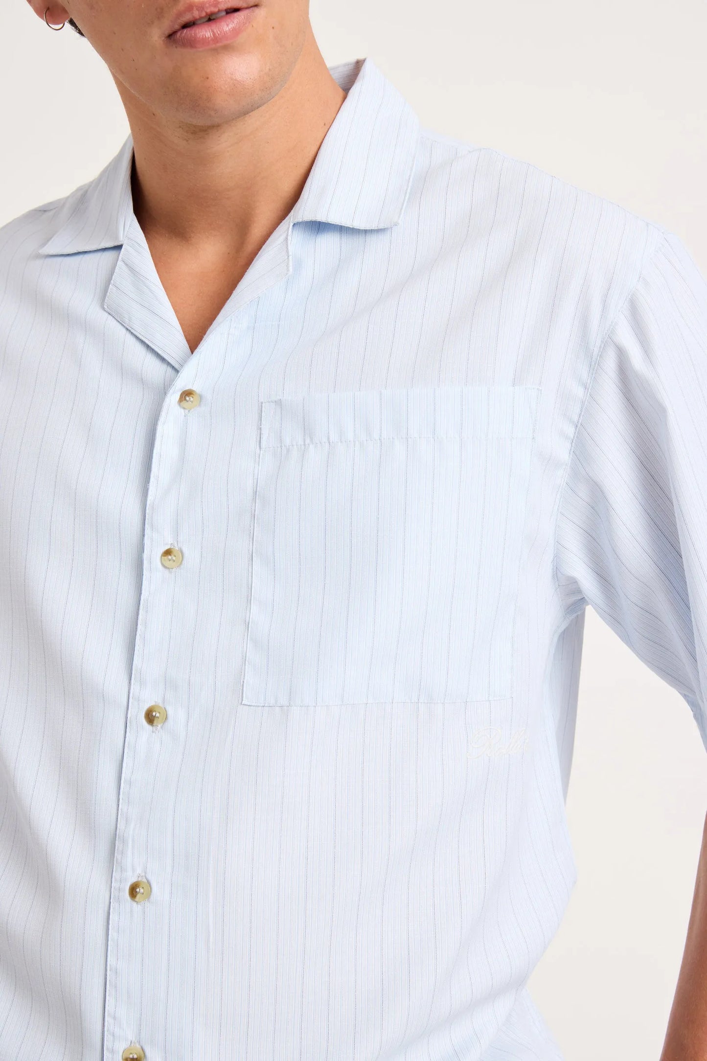 ROLLA'S - Business Stripe Bowler Shirt - LIGHT BLUE