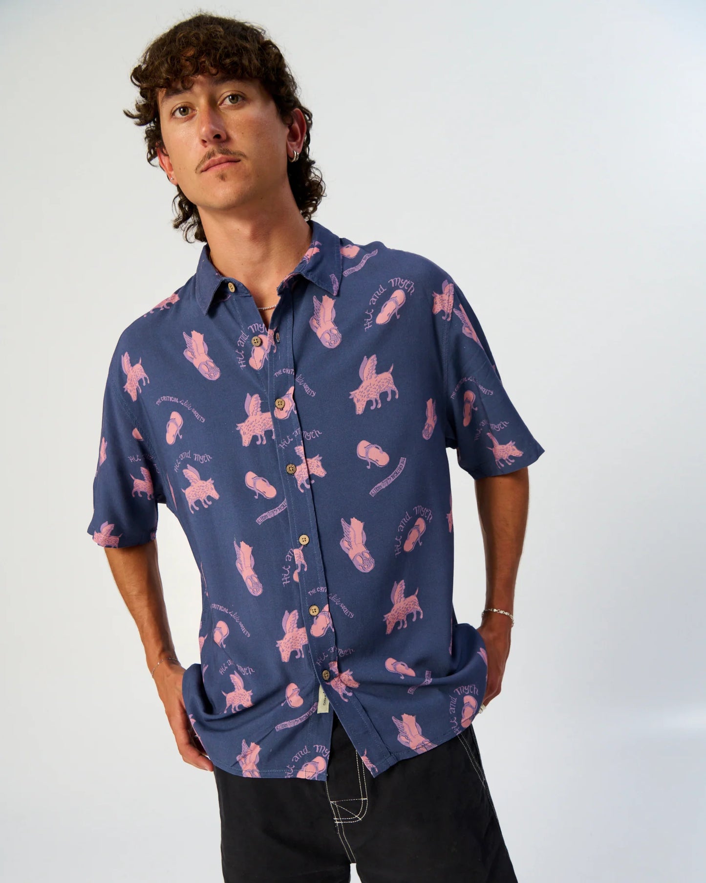 THE CRITICAL SLIDE SOCIETY - Flip Flop Shirt - Dusty Blue