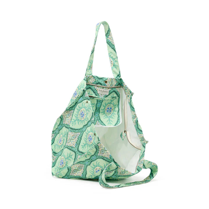 Salty Shadows - Moss Oversized Canvas Beach Bag