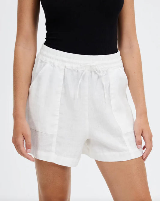 ASSEMBLY LABEL - Zora Linen Shorts - WHITE