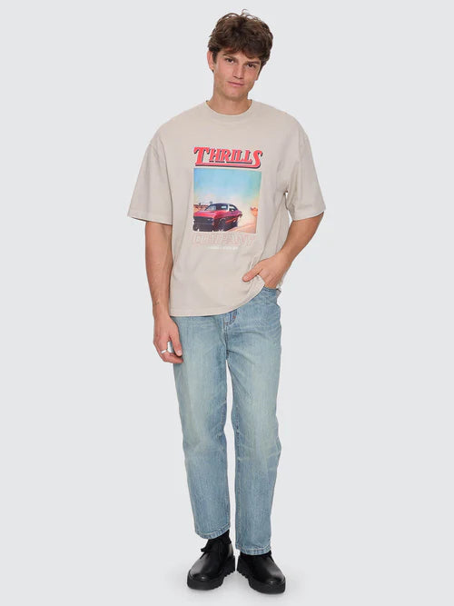 THRILLS - Skerrt Box Fit Oversize Cropped Tee - Oatmeal