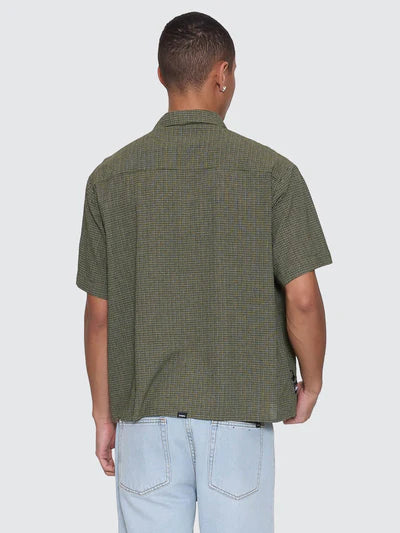 THRILLS - Against all Odds Cropped Short Sleeve Work Shirt - OIL GREEN