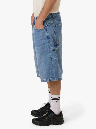 THRILLS - BIG SLACKER DENIM SHORT - Long Ago Blue
