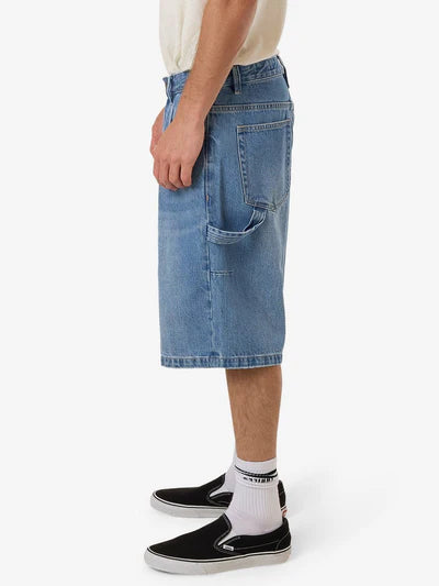 THRILLS - BIG SLACKER DENIM SHORT - Long Ago Blue