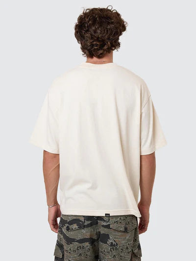 THRILLS - Cheap Thrills Embro Box Fit Oversize Cropped Tee - Unbleached