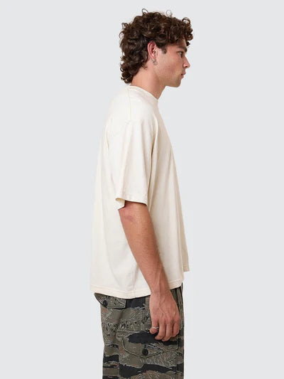 THRILLS - Cheap Thrills Embro Box Fit Oversize Cropped Tee - Unbleached