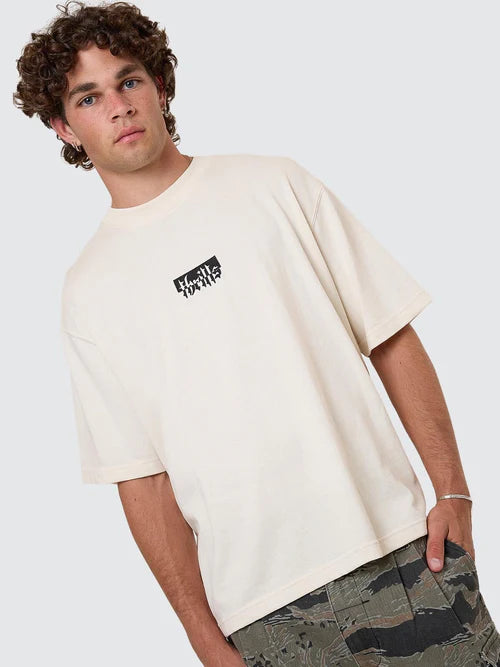 THRILLS - Cheap Thrills Embro Box Fit Oversize Cropped Tee - Unbleached