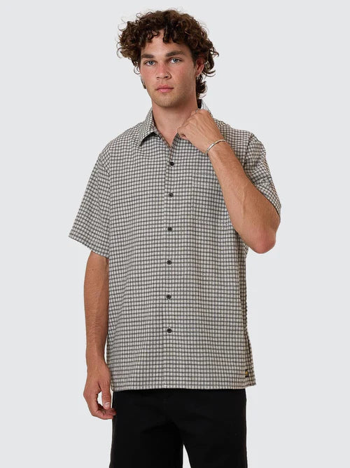 THRILLS - Union Short Sleeve Check Shirt - Light Stone