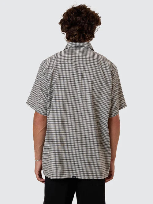 THRILLS - Union Short Sleeve Check Shirt - Light Stone