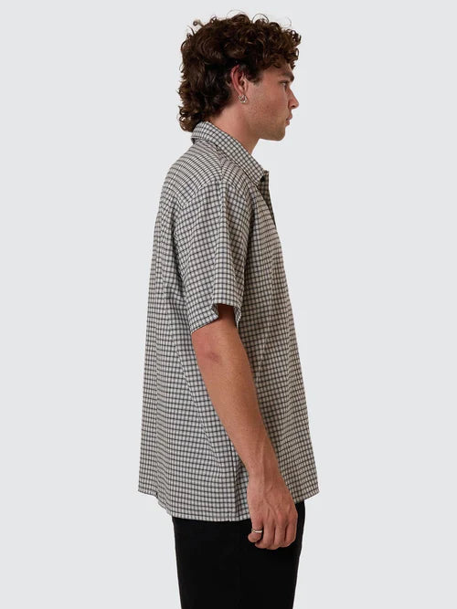 THRILLS - Union Short Sleeve Check Shirt - Light Stone