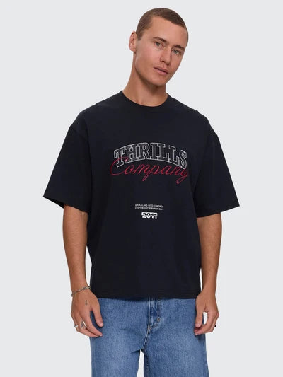 THRILLS - Spiraling Box Crop Tee - WASHED BLACK