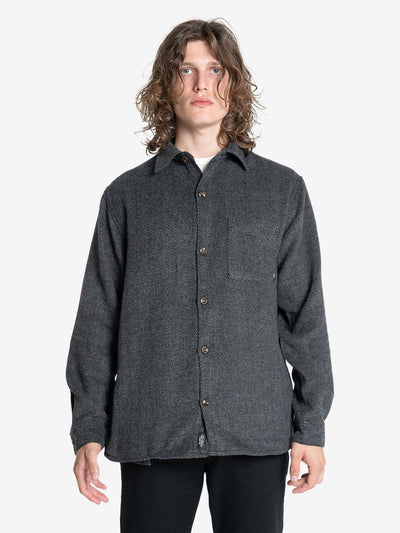 THRILLS - UNITED FRONT LONG SLEEVE FLANNEL SHIRT - Black