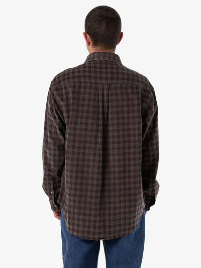 THRILLS - Union Cord Check Long Sleeve Shirt - CHARCOAL ROSE