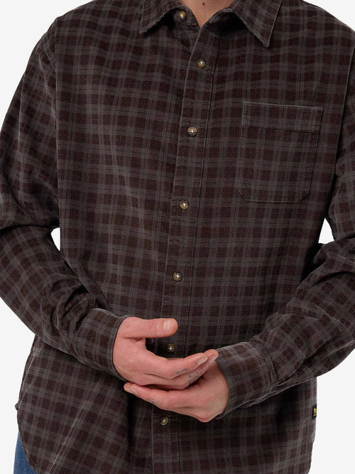 THRILLS - Union Cord Check Long Sleeve Shirt - CHARCOAL ROSE