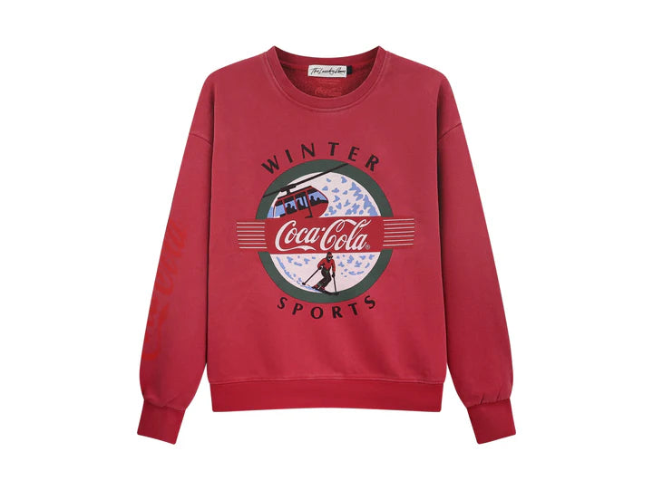 COCO COLA WINTER SPORT CLASSIC CREWNECK SWEATER - VINTAGE RED
