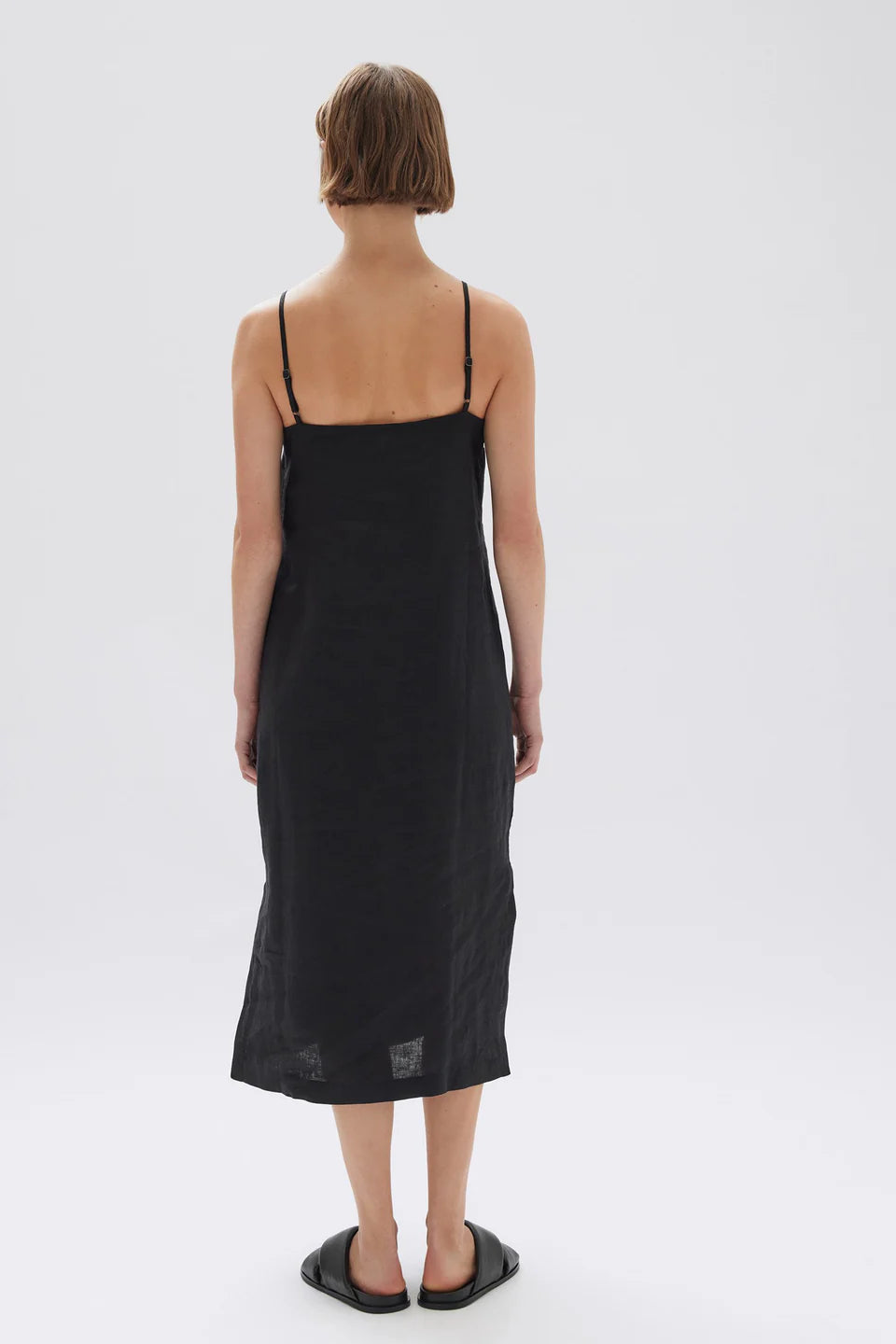 ASSEMBLY LABEL - Vallory Linen Slip Dress - BLACK