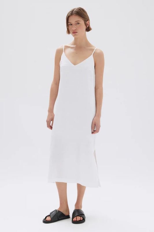 ASSEMBLY LABEL - Vallory Linen Slip Dress - WHITE