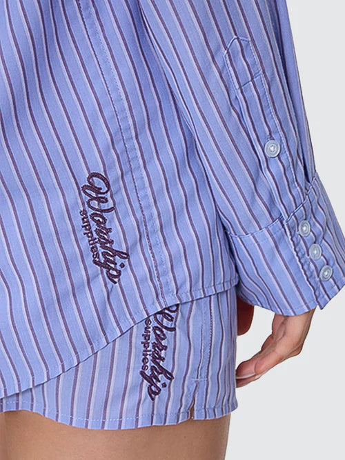 WORSHIP - Coed Oversized Long Sleeve Shirt - PURPLE HAZE