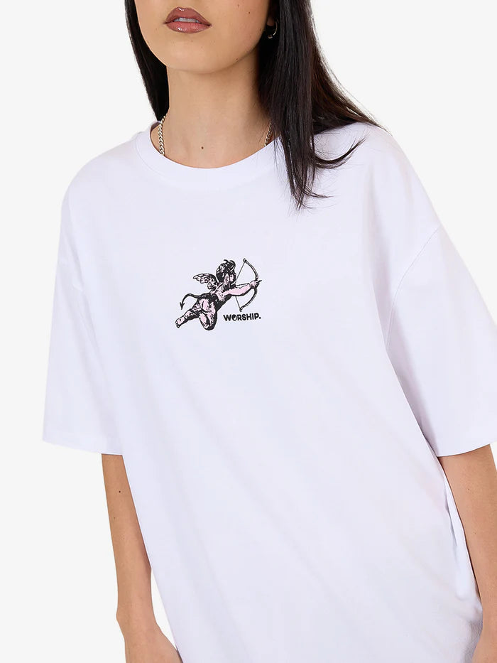 WORSHIP - Cherub Relaxed Fit Tee - WHITE