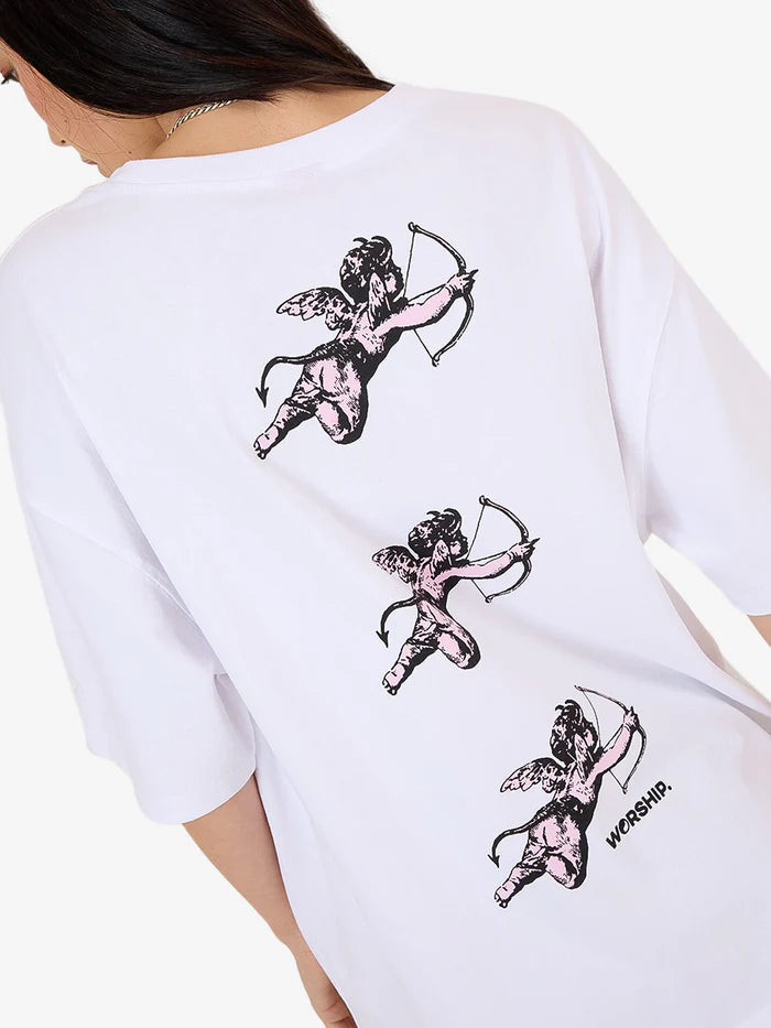 WORSHIP - Cherub Relaxed Fit Tee - WHITE