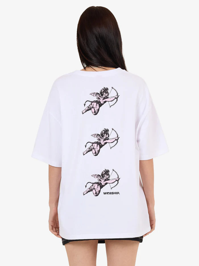 WORSHIP - Cherub Relaxed Fit Tee - WHITE