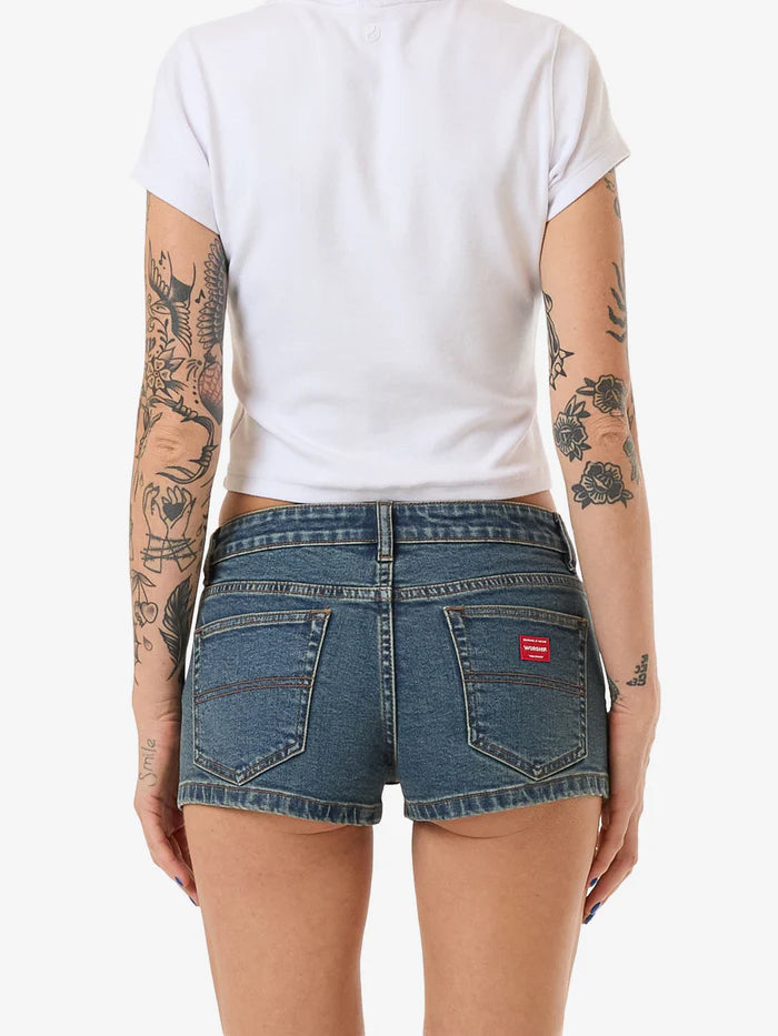 WORSHIP - Y2K Crush Micro Short - Garbage Grime Blue