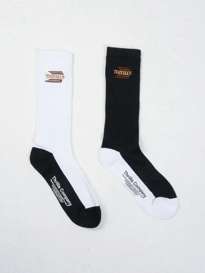 THRILLS - Steadfast 2 Pack Sock - Black/White