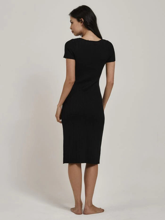 THRILLS - NISHA KNIT DRESS  - BLACK